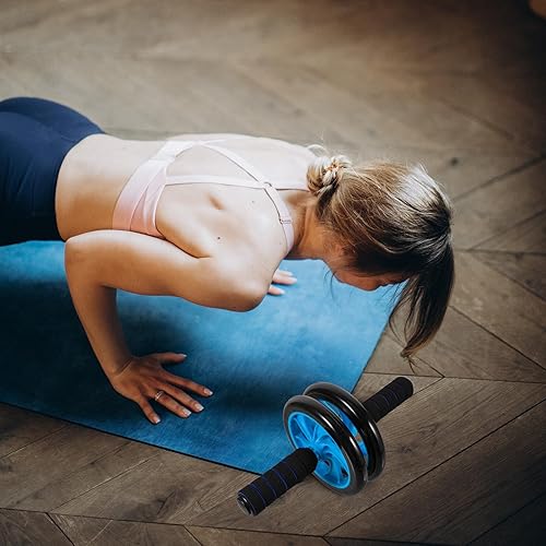 Miniatura 4 de Rodillo de rueda abdominal silencioso para fitness en casa, entrenador abdominal de dos ruedas para fuerza central y quema de grasa, rodillo de