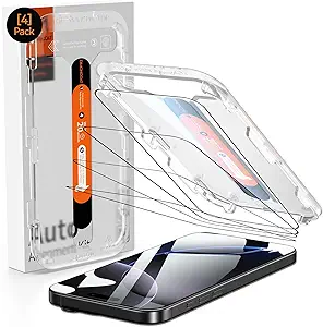 DIMONCOAT 4 Pack Tempered Glass Compatible with iPhone 16 Pro [Automatic Calibration Kit] [10x Military Protection] Top 9H+ Screen Protector for iPhone 16 Pro 6.3 Inch, HD Clear, Zero Bubble