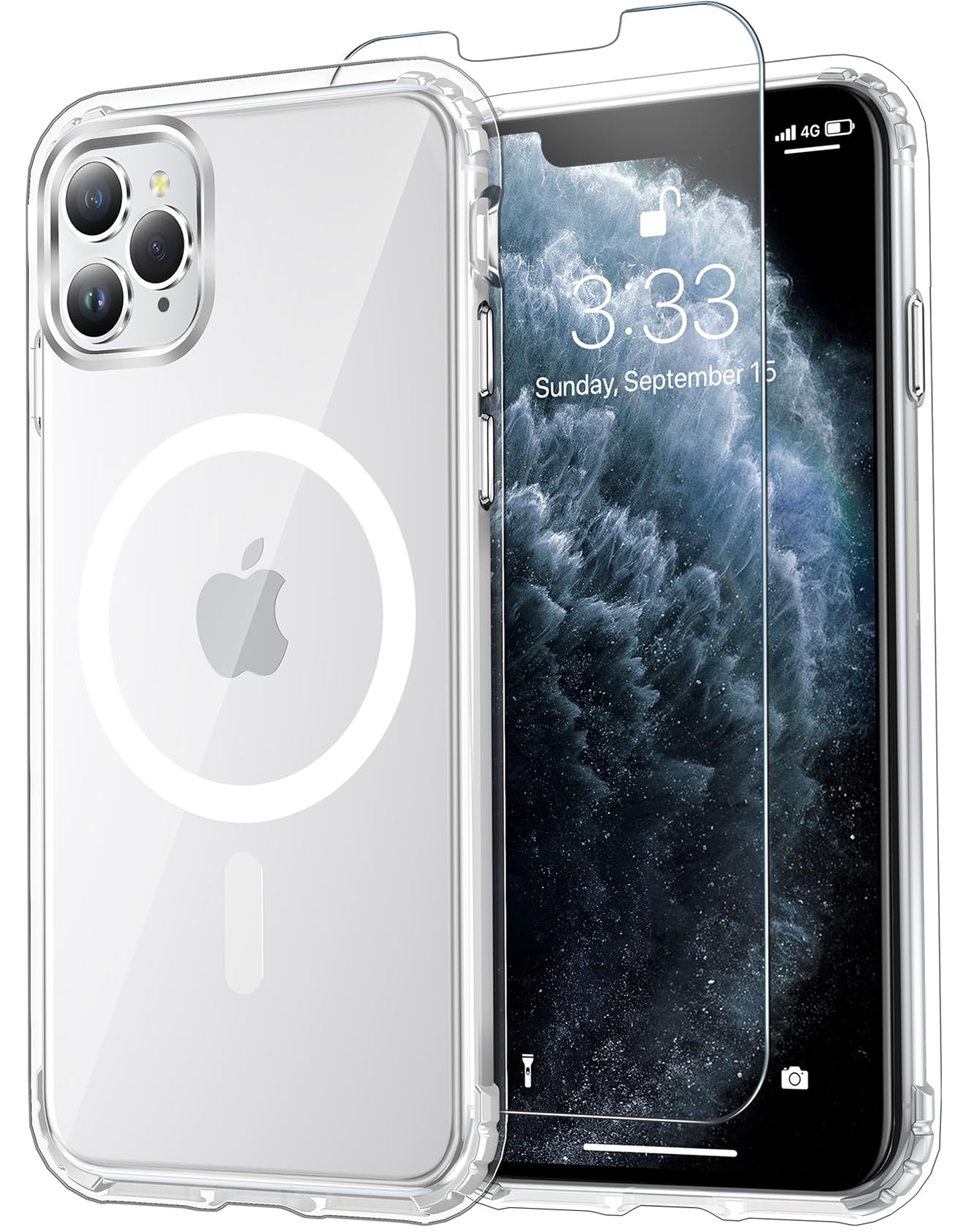 Temdan for iPhone 11 Pro Case with Screen Protector Clear