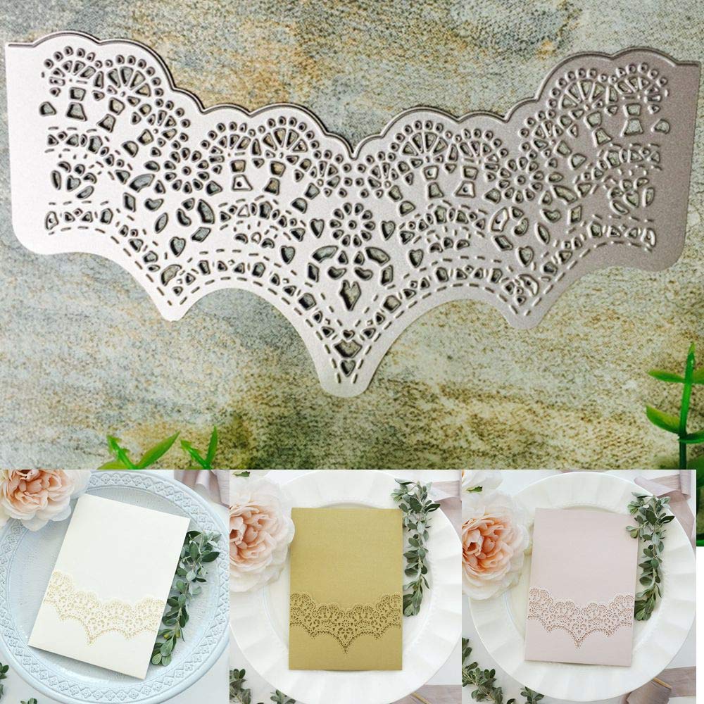 INFUNLY Fustelle Per Taglio Fiori In Pizzo – Set 3 Cornici Metalliche Per Scrapbooking E Biglietti Di Nozze Fai Da Te