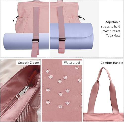 Miniatura 6 de Bolsas de yoga para mujer, bolsa de yoga con correa ajustable, bolsas de hombro para yoga, pilates, viajes, playa, gimnasio, trabajo