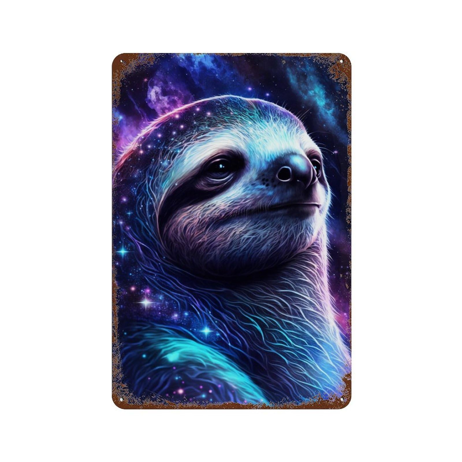 Galactic Sloth Portrait-1 Retro Metal Sign 11.8"x7.9", for Bistro, Counter And Cafe Decor, Rustic Home Decor