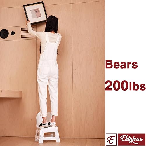 Miniatura 5 de EHTNJOAE Home&Kitchen Taburete plegable para adultos, ahorro de espacio, ligero y portátil, para dormitorio, baño, sillas plegables blancas