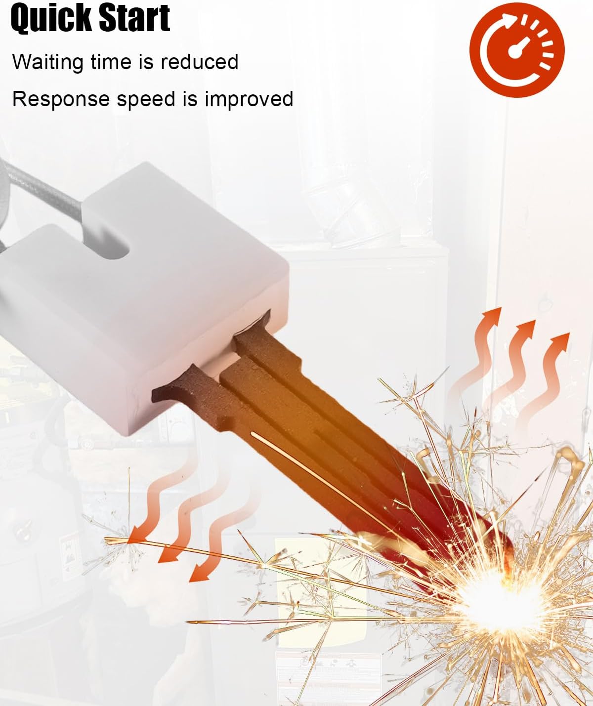 Furnace Ignitor Replace S1-32541021000 1474-052 1471-052P 1471-0521, Furnace Hot Surface Ignitor with Spade Ends Compatible with Coleman Evcon