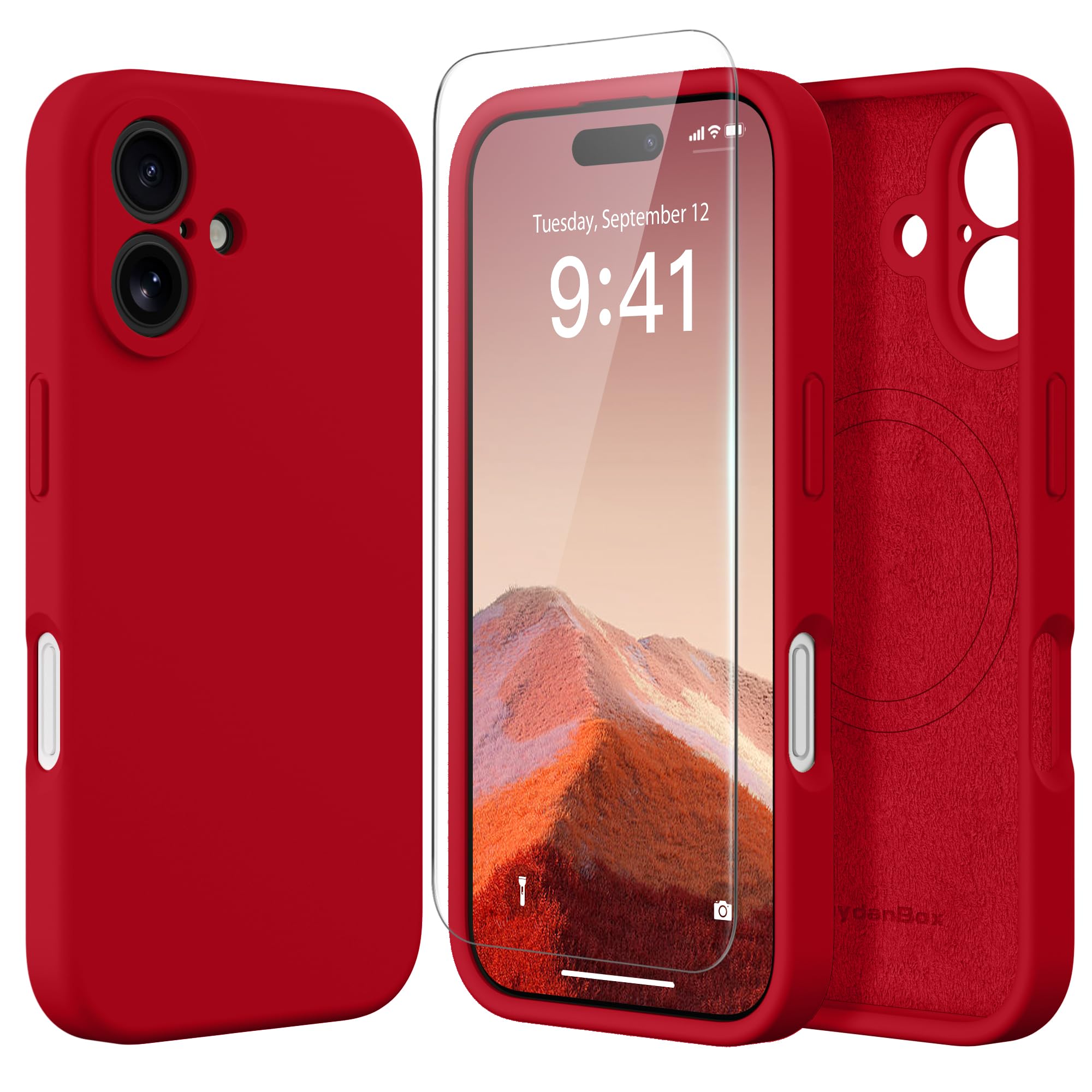 Magnetic for iPhone 16 Plus Case Silicone Red