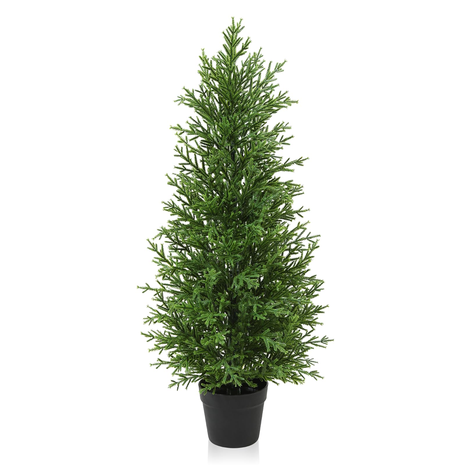Kazeila90cm Artificial Plants Outdoor Artificial Cypress Tree,UV Resistant Rated Fake Conifers Trees for Home Garden Front Porch Decor(1Pack)