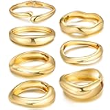 RIOSO Gold Bangles Bracelet for Women Bangle Thick Big Wide Cuff Women's Gold Chunky Bracelets