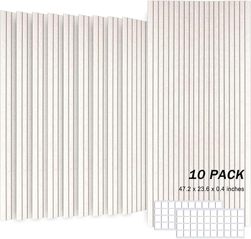 Miniatura 20 de Paquete de 5 paneles acústicos grandes, paneles de espuma a prueba de sonido de 48 x 24 x 0.4 pulgadas para paredes, paneles de amortiguación de