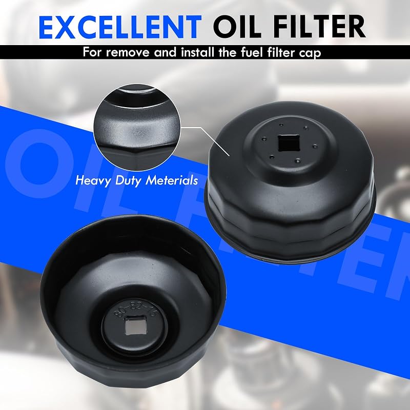 Set capac filtru de ulei din aluminiu CCLIFE, 80-82 mm, 15 caneluri