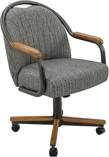 Miniatura 53 de Chromcraft Juego de 4 sillas de comedor de cocina, giratorias, sillas de comedor, sillas tapizadas de espuma viscoelástica con ruedas giratorias