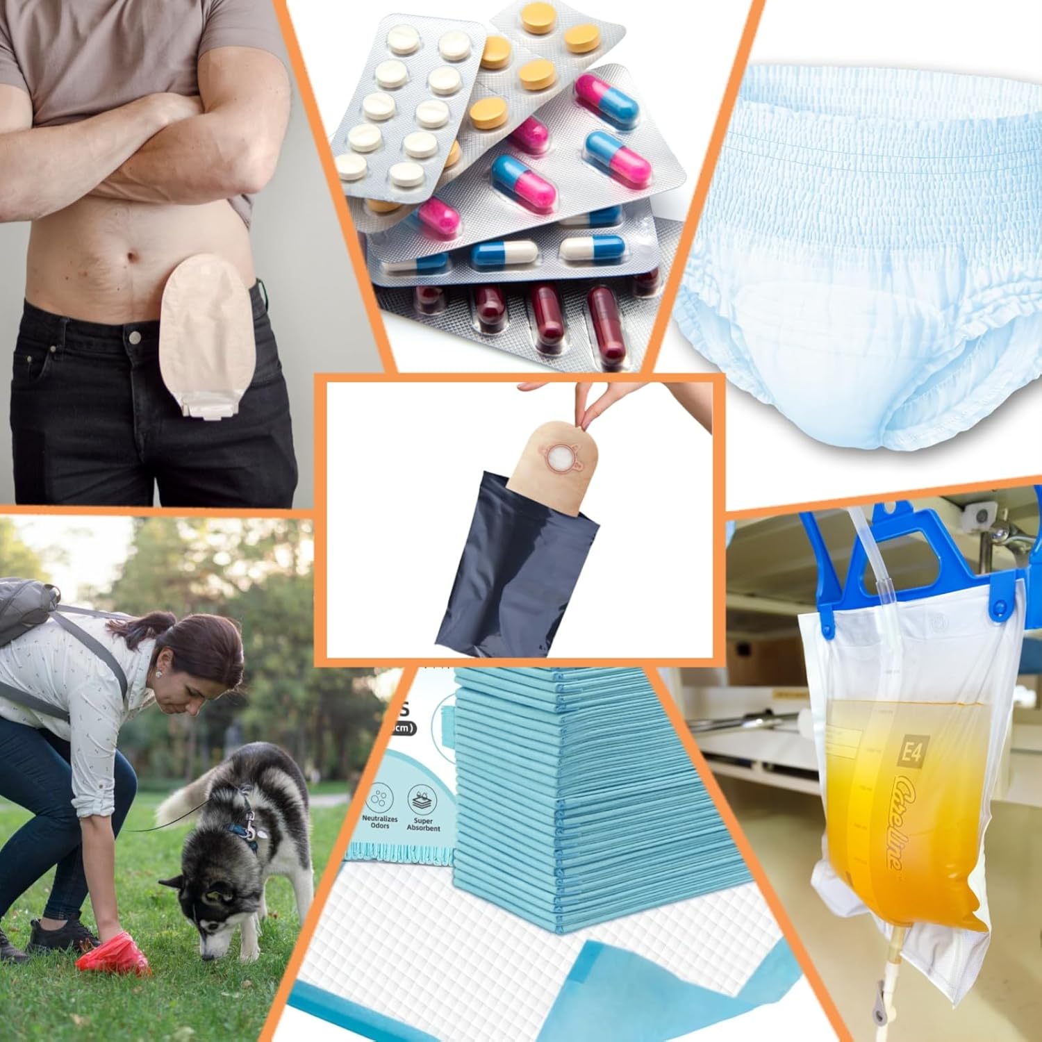 Ostomy Pouch Disposal Bags,Leakproof,Odor-Proof Anti-Peeping Waste Sack for Colostomy Bags,Nappies,Incontinence Pads,Urine Bag (11"x16"/28x40cm)