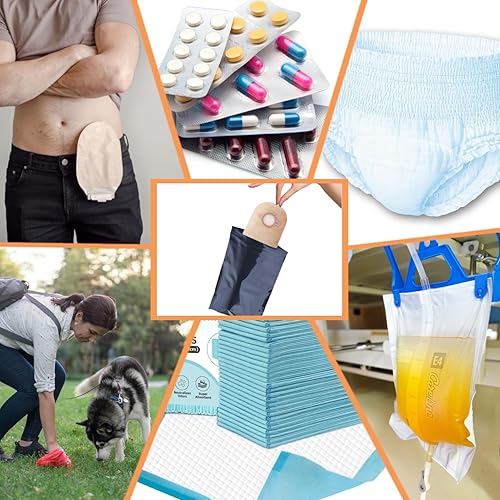 Miniatura 7 de Bolsas de eliminación de ostomía, a prueba de fugas, a prueba de olores, para bolsas de colostomía, pañales, almohadillas de incontinencia, bolsa de