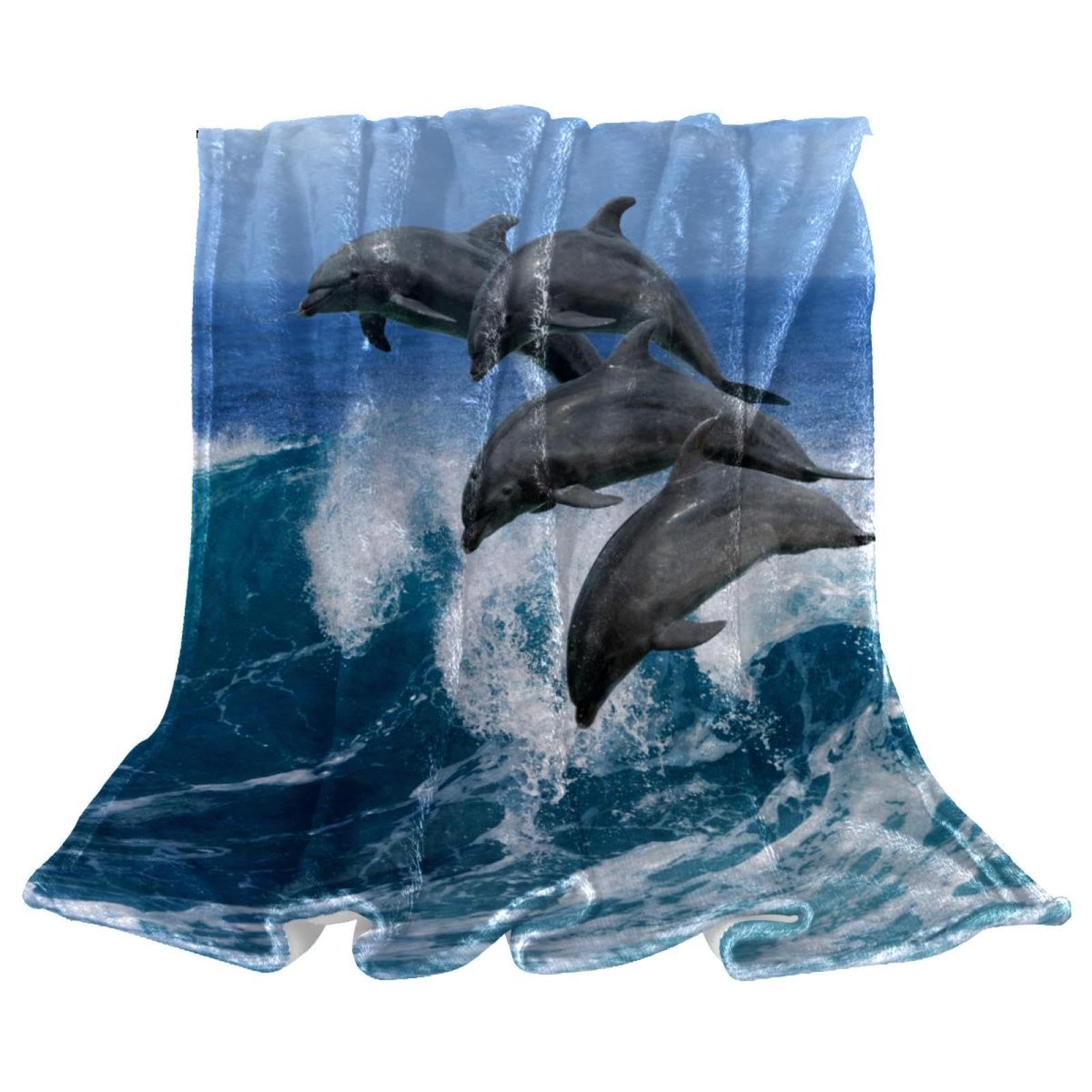 Couverture polaire dauphin anti-froid pour canapé et lit de chambre 150x100