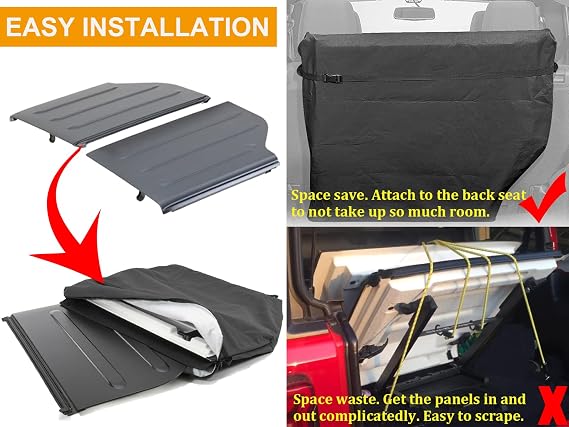 Freedom Panel Hard Top Storage Bag with Handle for 2007-2023 Jeep Wrangler JK JKU JL JLU Sports Sahara Rubicon Unlimited Jeep Gladiator JT 2 & 4 Doors, Black