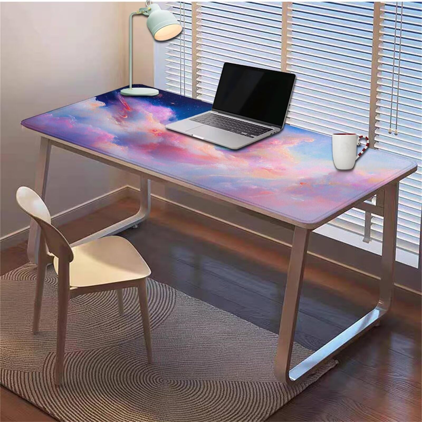 Gamingowa podkładka pod mysz 1200 x 600 x 3 mm, XXL, wodoszczelna, odporna na ścieranie, z przyszytymi krawędziami, niebieska, podkładka na biurko, poprawia prędkość i precyzję pod laptopa, komputer