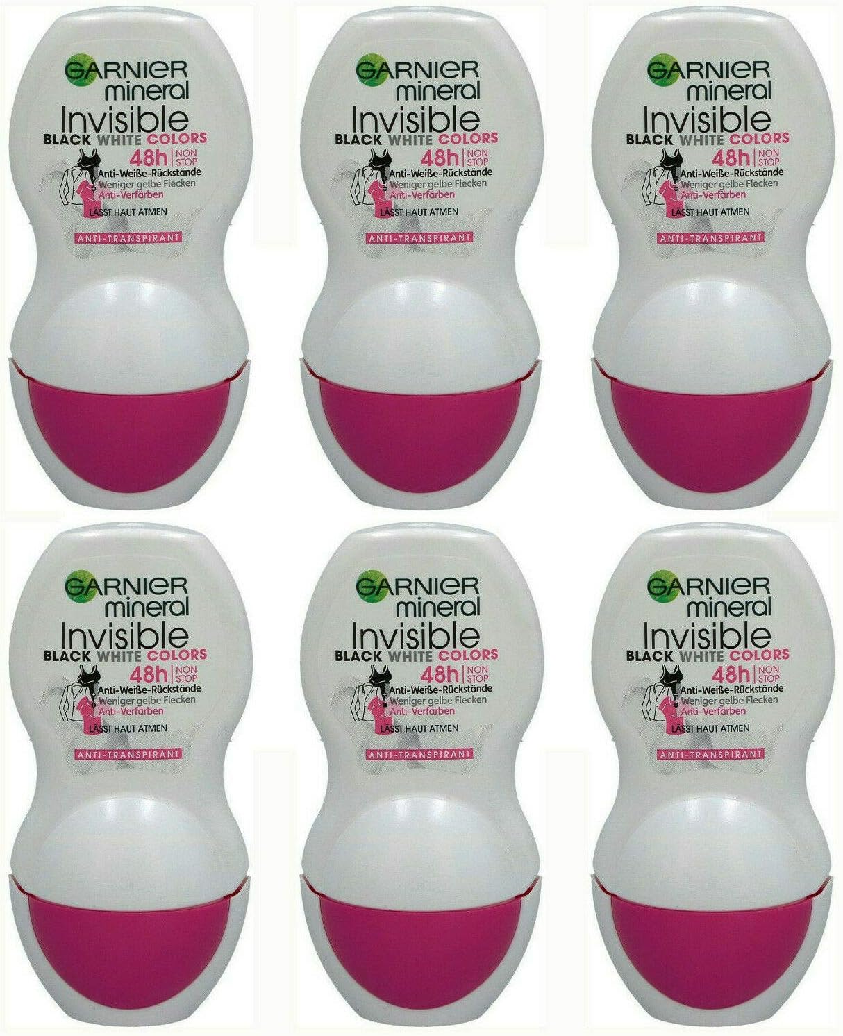 Garnier Invisible Black White Colors Antiperspirant Roll-on Deodorant - 50 Ml