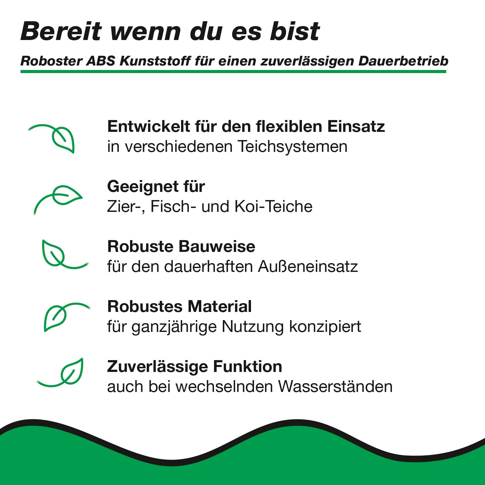 Wagner Green SK-40 Standskimmer für Teiche bis 40 m² – 8.000–16.000 l/h – Oberflächenskimmer gegen Blätter & Schmutz – Höhenverstellbar für Gartenteich