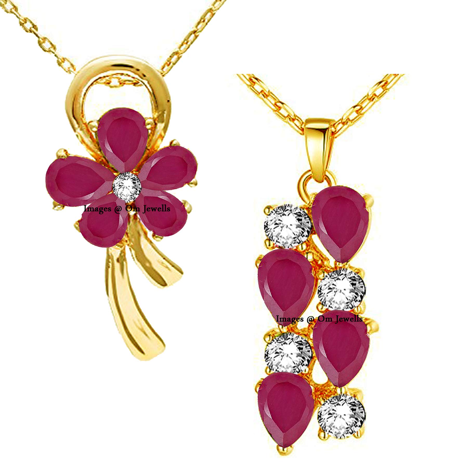 Om Jewells Alloy and Crystal Pendant Necklace Set for Women & Girls (Set of 2) (Gold) (B08F1ZWVNW) Amazon Price History, Amazon Price Tracker