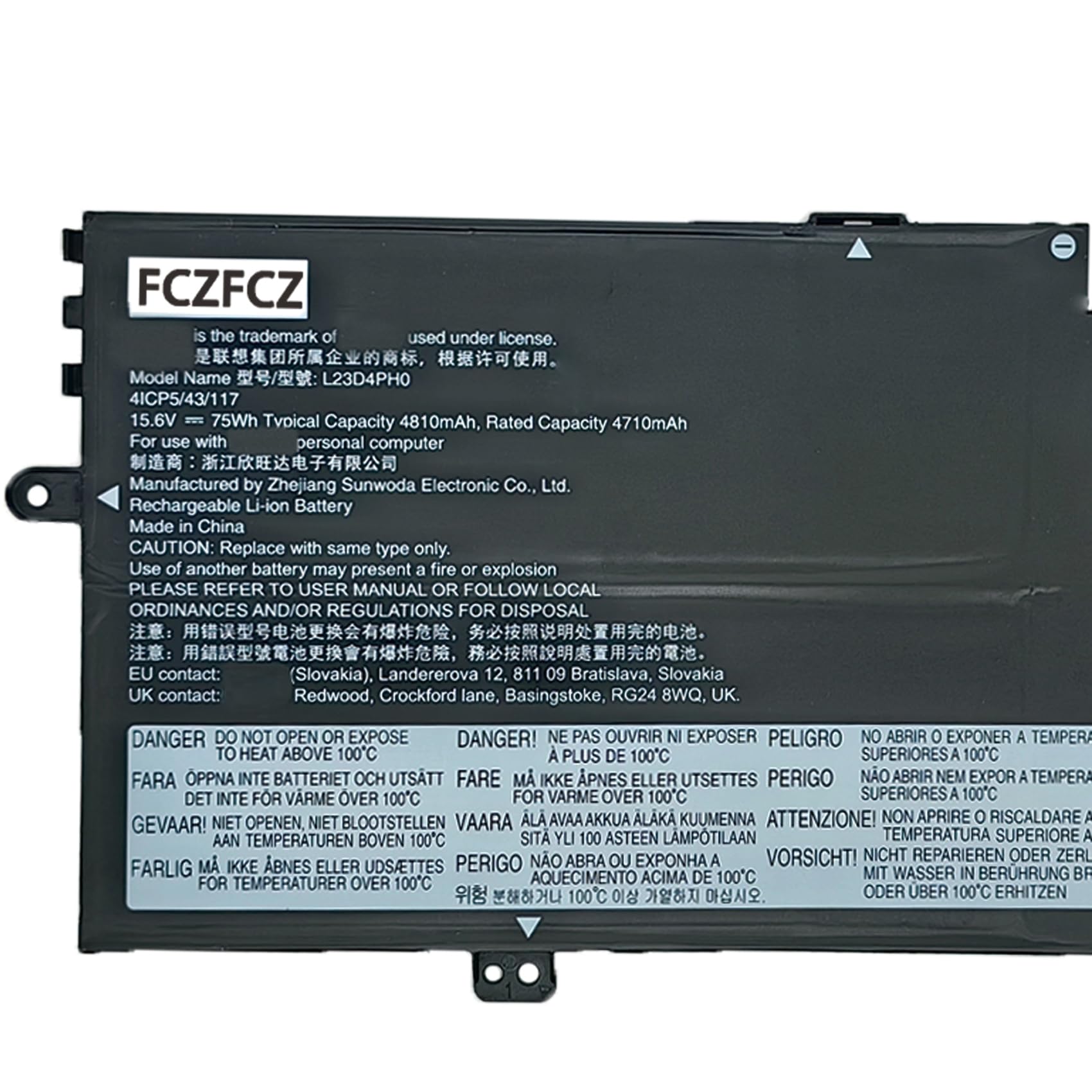 Amazon.com: FCZFCZ L23D4PH0 Laptop Battery 75Wh Replacement for