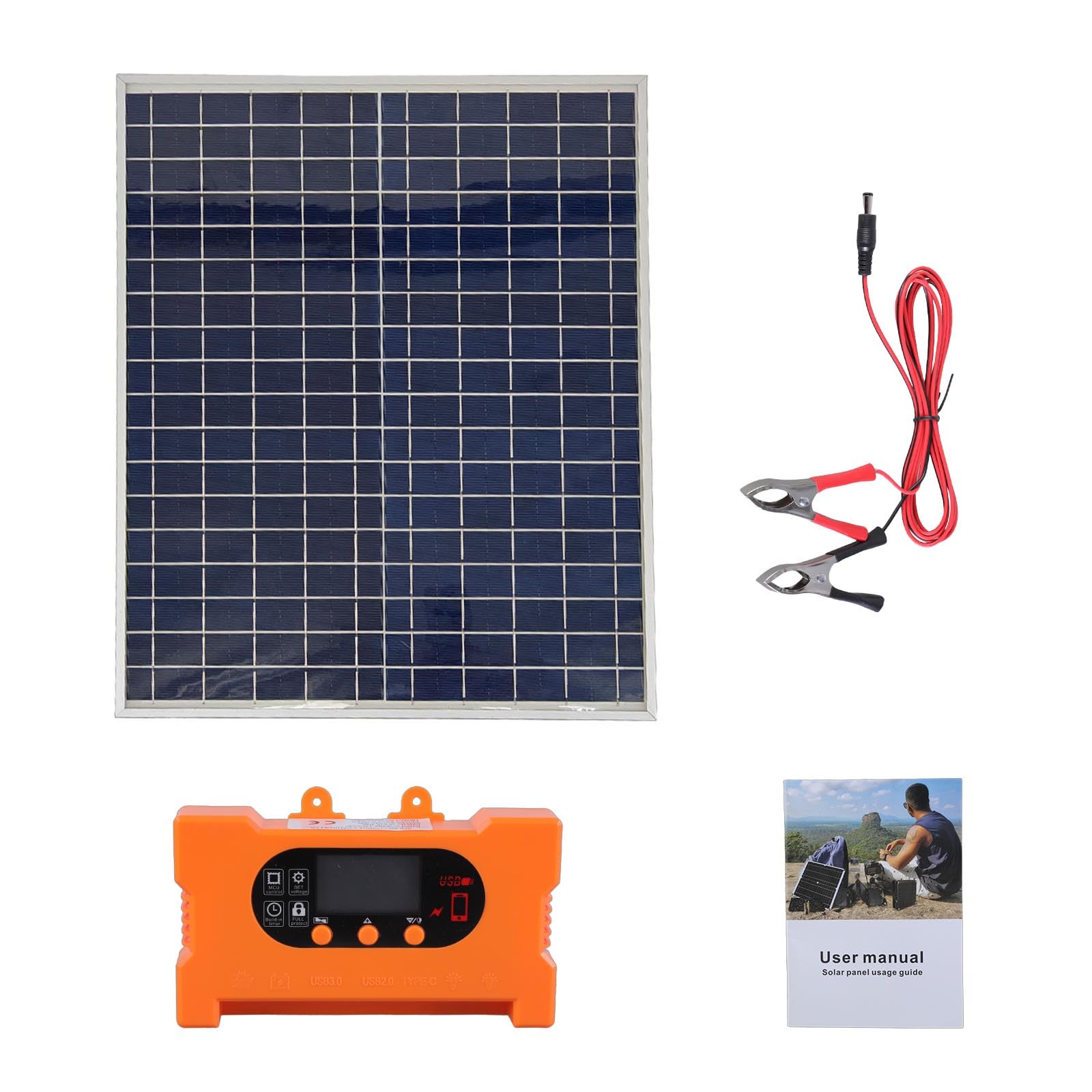 Solar Panel Kits Solar Panel Fast Charging Controller Intelligent Regulator for Home/Outdoor Camping Intelligent Regulator