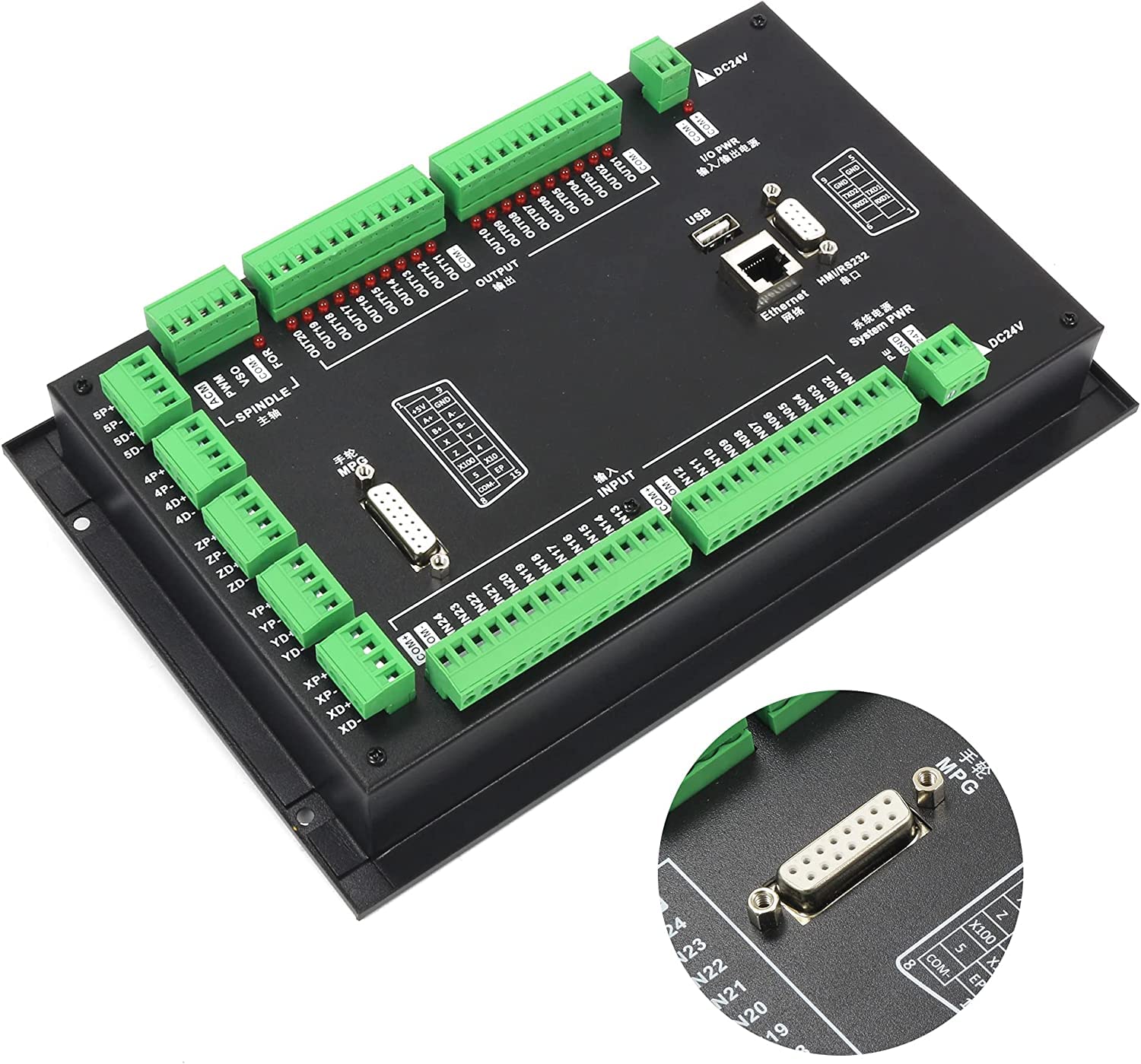 RATTMMOTOR Sistema de Control Expert DDCS, 4 Ejes Offline Motion Controller PLC 1000 kHz, Control de Movimiento Independiente para Máquina CNC