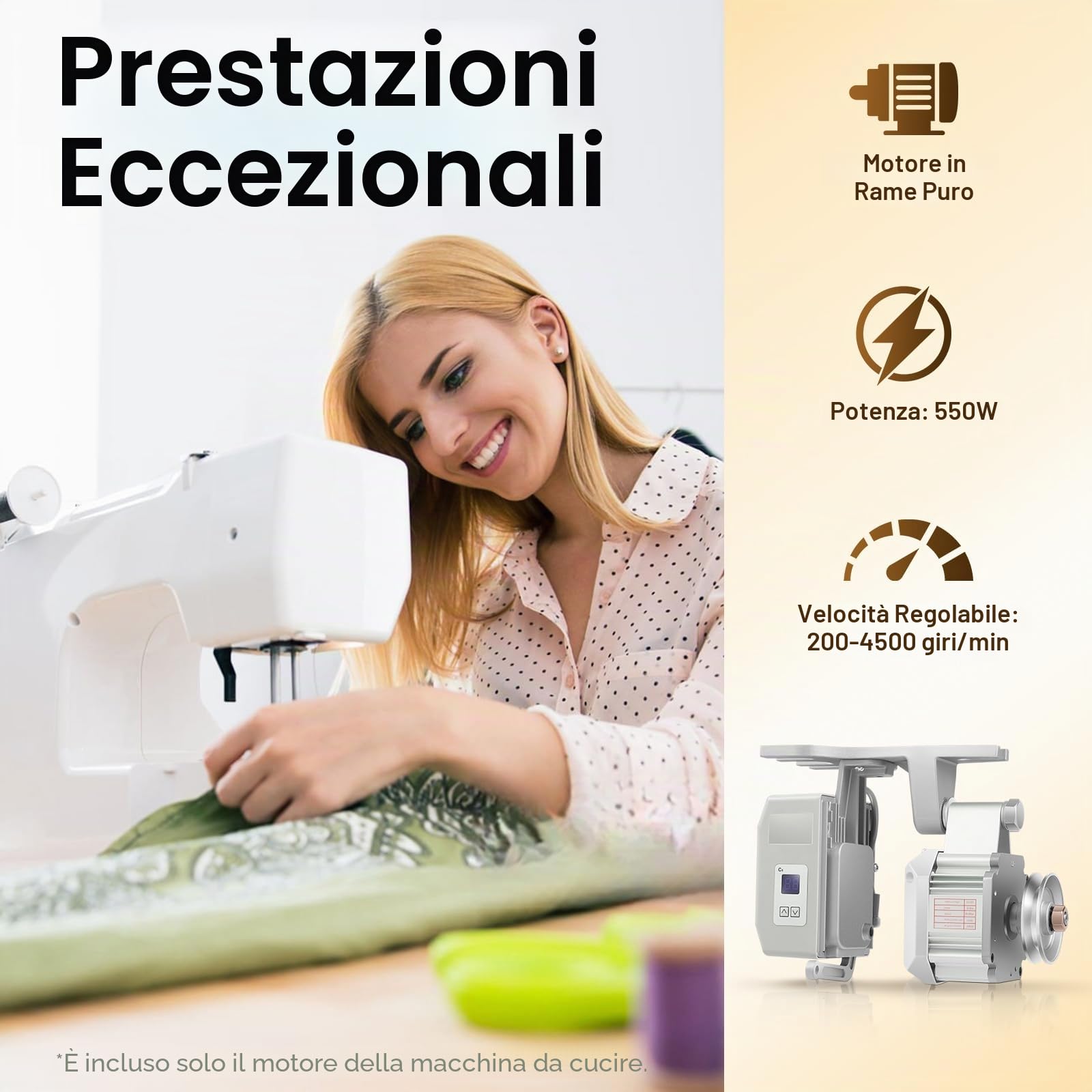 MINRS Motore per macchina da cucire, 550 W, 220 V, motore industriale per macchina da cucire, 500 – 3500 rpm, servomotore, macchina da cucire industriale, motore adatto per macchine da cucire e