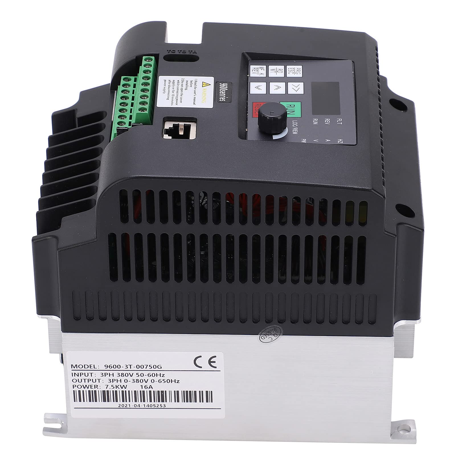 Zerodis Falownik Wektorowy 3-fazowy Napęd o Zmiennej Częstotliwości 7,5 KW 380 V 16 A Sterowanie PWM z PID V F Tryby Wektorowego Stałego Skrętu dla Sprężarki Powietrza Centralny Klimatyzator