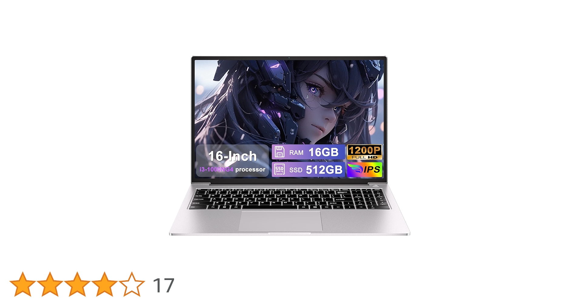 FUNYET Gaming Laptop Computer,16 Inch Notebook 16GB RAM 512GB SSD, N100 Processor (up to 3.6 Ghz), FHD 1920 x 1200 Display, Support WiFi 5, USB3.0, 6000mAh Battery