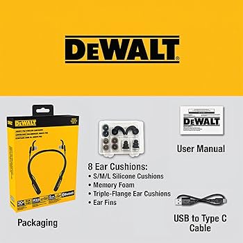 【新品未開封】 DEWALT デウォルト ワイヤレスイヤホン ネックバンド型 Amazon.com: DEWALT Heavy Duty Magnetic Bluetooth Neckband