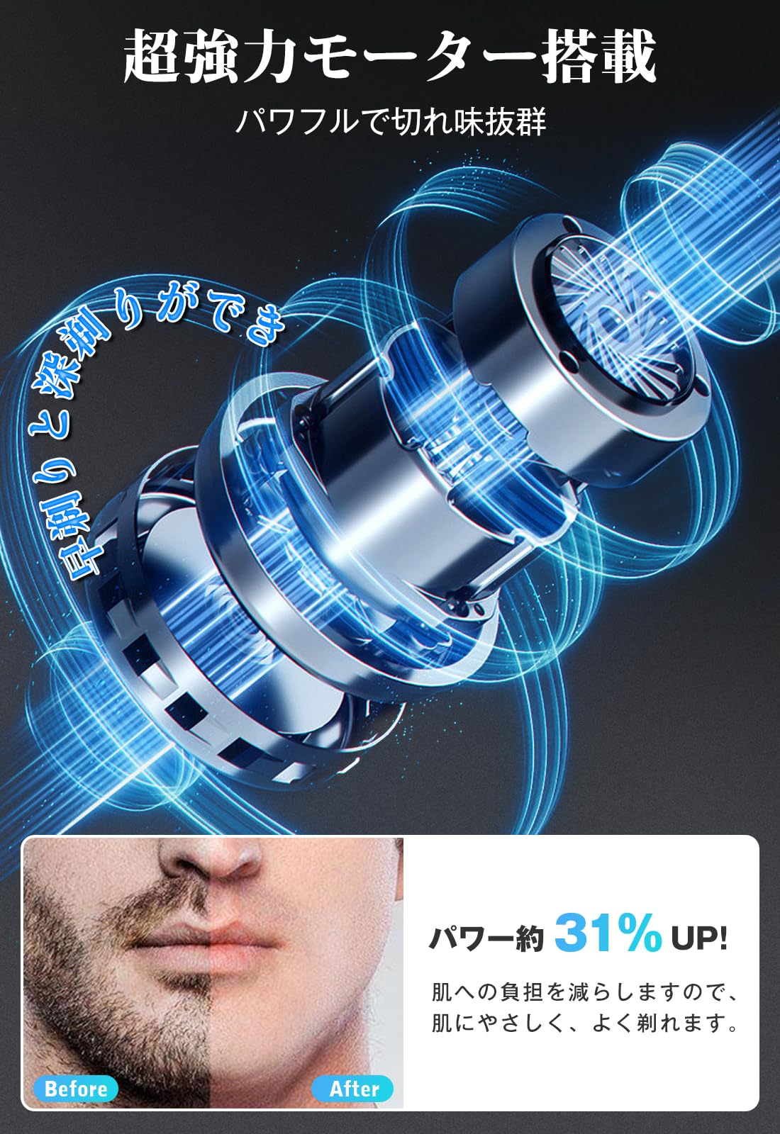Amazon | シェーバー 【1台3役】 電気シェーバー 髭剃り 回転式 浮動