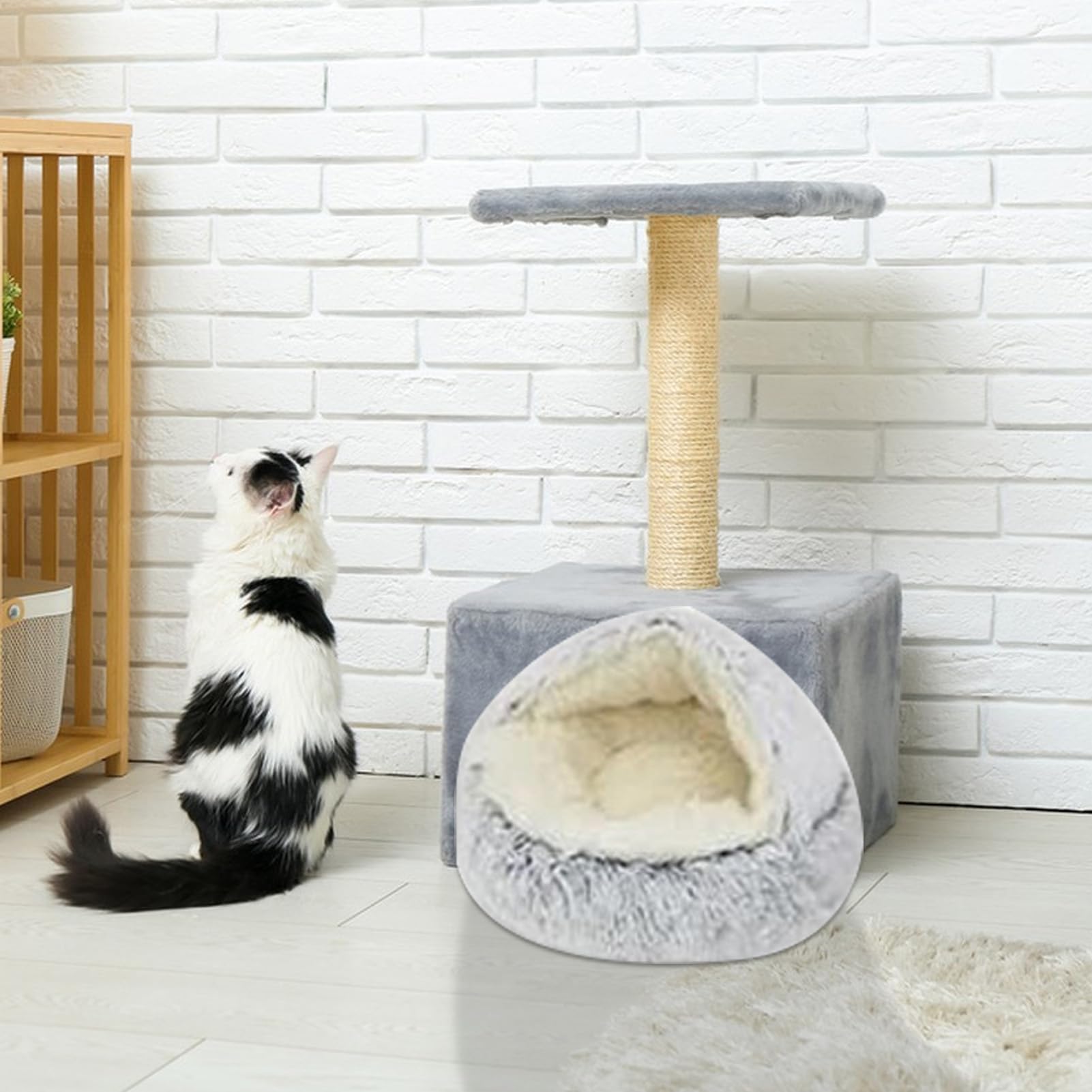 petyes 卵型猫用ベッド ホワイト petyes 卵型猫用ベッド ホワイト