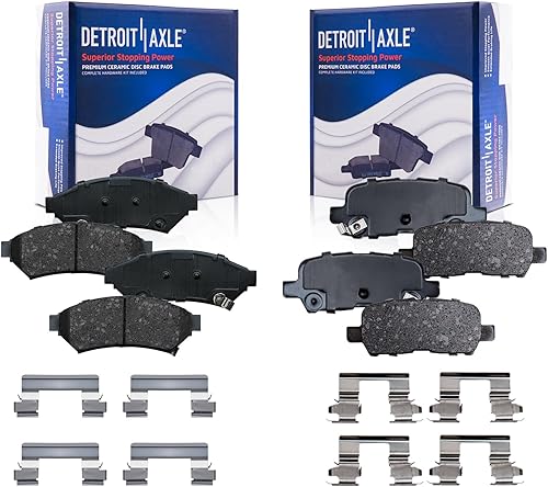 Miniatura 145 de Detroit Axle - Kit de freno para pastillas de freno de cerámica Ford Mustang Base GT 2000 2001 2002 2003 con repuesto de hardware delantero y trasero