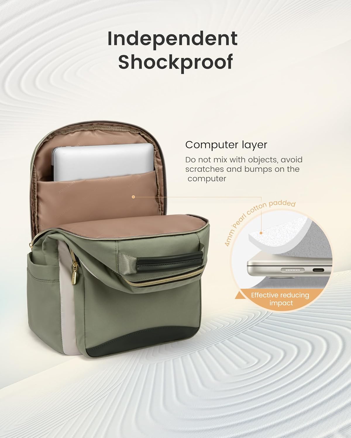 LOVEVOOK Laptop Backpack for Women, 17.3 Inch Work Business Backpack Purse for Teacher, Waterproof Nurse Bag College Bookbag for School, Casual Personal Item Travel Bag College Daypack - Image 3