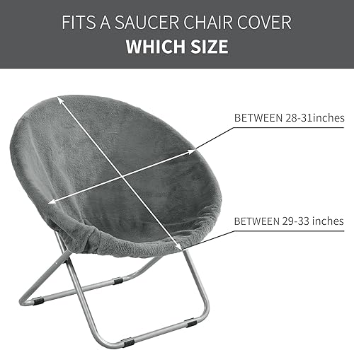 Miniatura 2 de HOMBYS Funda de piel sintética para silla platillo, funda de silla redonda extraíble (sin silla, solo una funda), funda de silla ultrasuave e