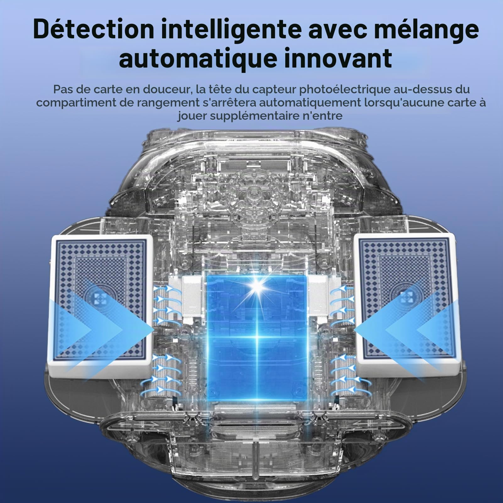 Denash Automatique Mélangeurs de Cartes et Distributeur,2 en 1 Smart Wireless Player Playing Carte Shuffler Machine,Revendeur de Cartes Rotatives à 360 ° pour Divers Jeux de Poker
