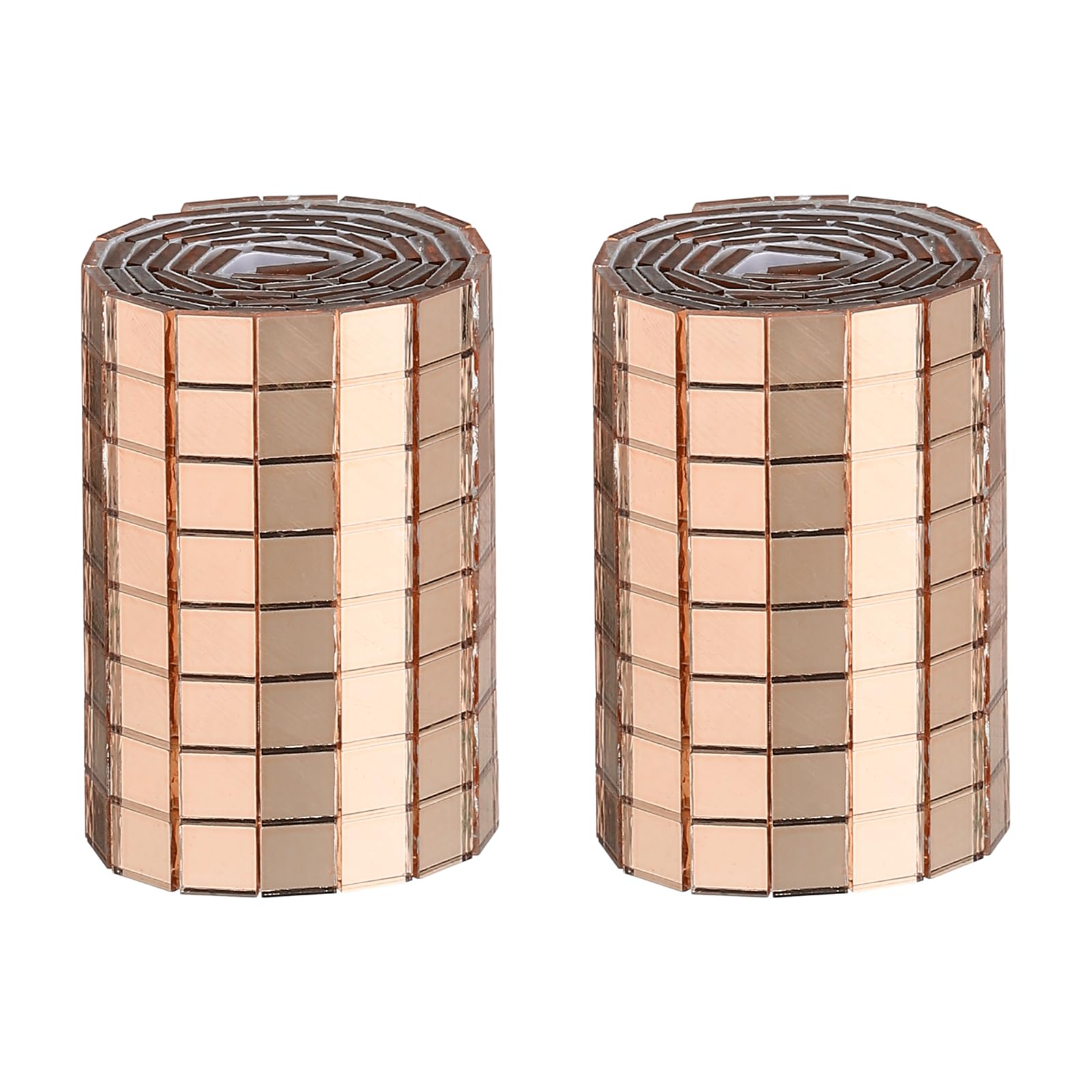 sourcing map 960 Pcs Mirror Mosaic Tiles 5 x 5 mm Square Glass Self-Adhesive Disco Ball Mirror Tiles Sticker for DIY Craft Decoration Art Collage Card Making, Rose Gold