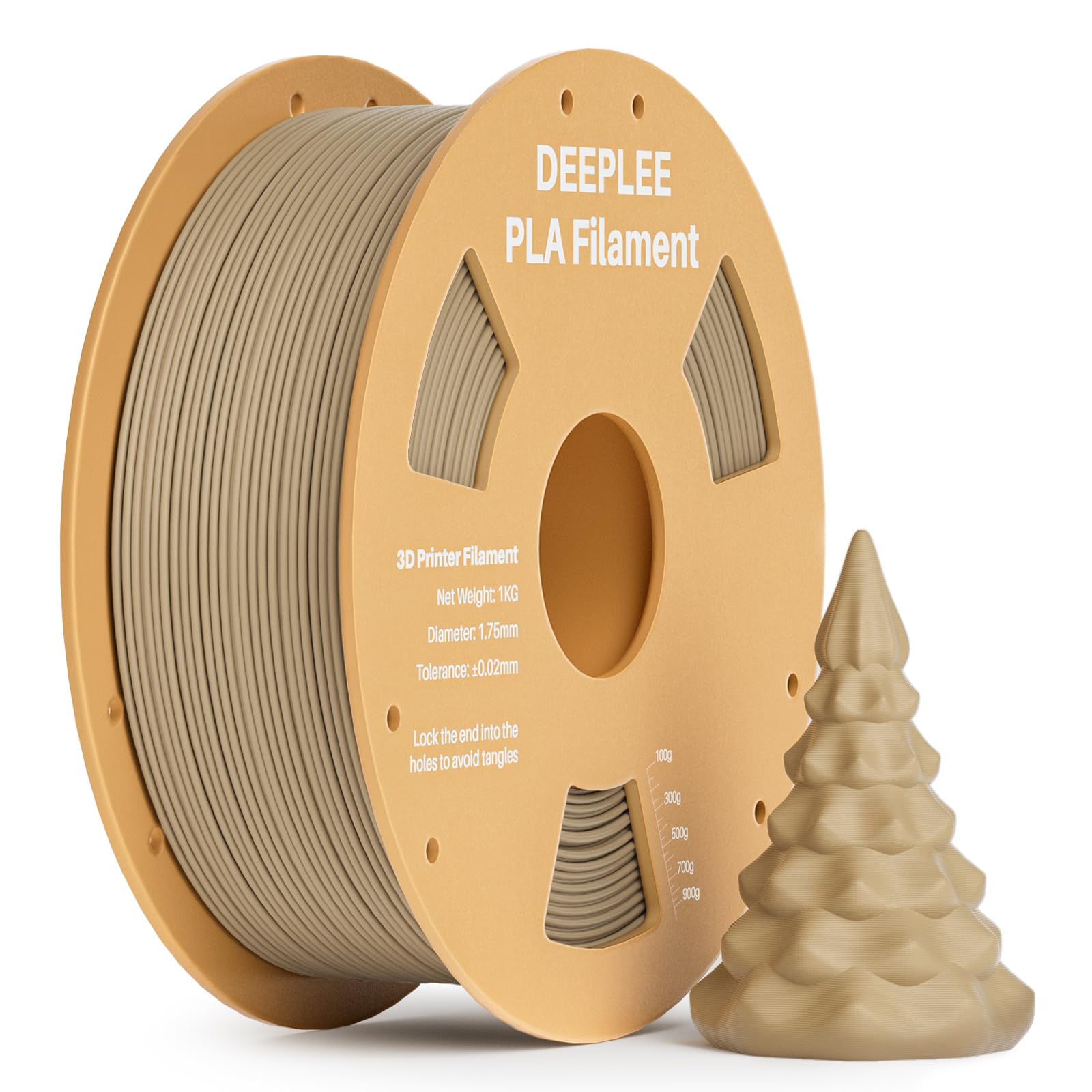 DEEPLEE PLA Filament 1.75mm, 3D Drucker Filament 1kg (2,2lbs), Maßgenauigkeit +/- 0,02 mm, Filament 3D-Druckmaterialien für FDM 3D Drucker, Holz