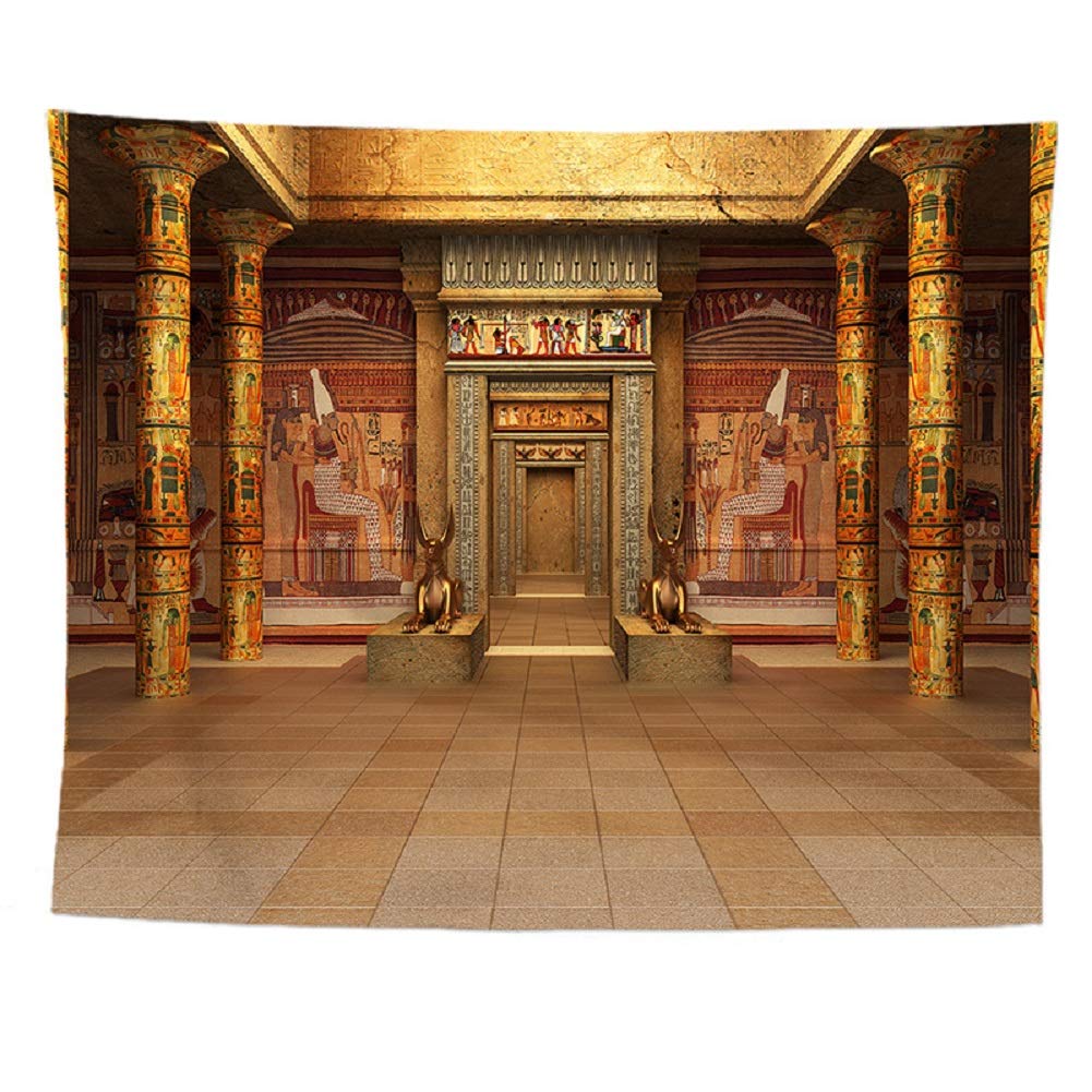 Tenture Murale Égypte Ancienne 180x230cm - Tapisserie Culture Égyptienne Décoration