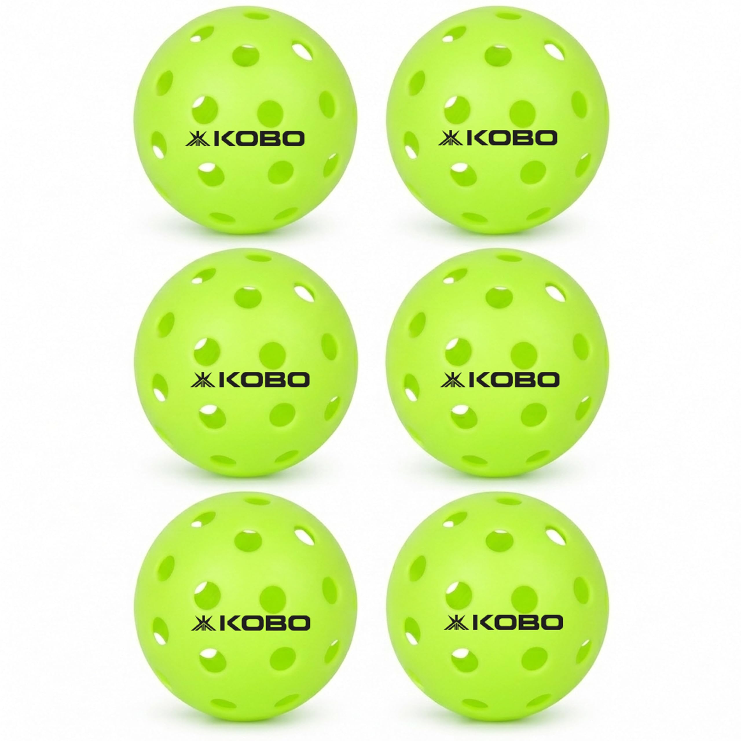 Kobo TPE Outdoor Pickleball Balls, 40 Holes, Matches & Practice, Pack of 6 | Official Size 74mm | Consistent Bounce | Precision Flight | Crack-Resistant | All-Weather Performance-image-27