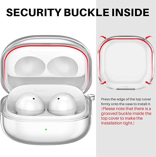 Miniatura 3 de Funda transparente para Samsung Galaxy Buds FE / 2 Pro / 2 / Pro / Live (rosa transparente)