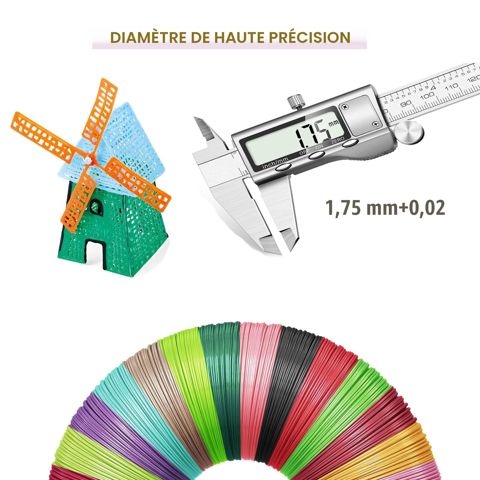 Yungden Filament Stylo 3D, 30 Couleurs 1,75MM Recharge 3D Pen Filament, Total 90M pour Fil Stylo 3D, Compatible avec SCRIB3D, MYNT3D, SAYWE et Acdolf Stylo D'Impression 3D ( Stylo 3D non inclus )