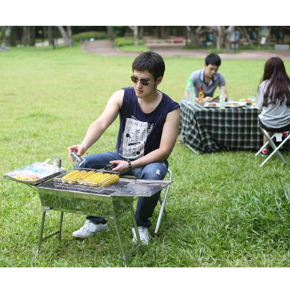 Griglia Per Barbecue Pieghevole In Acciaio - 34x32cm Per Pesce E Verdure, Ideale Per Campeggio - Foto 4