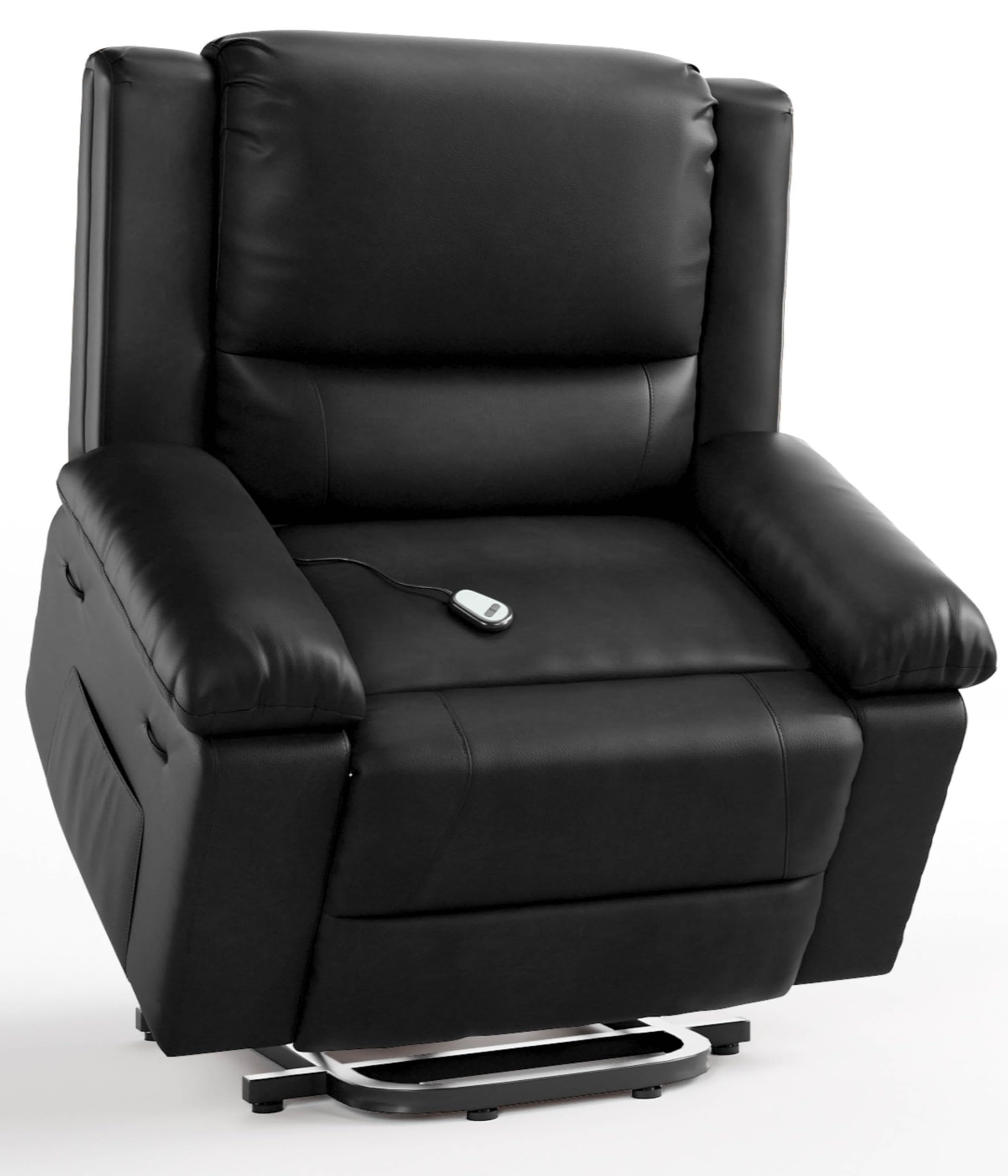 Takywep Electric Power Lift Recliner Chair with Heat and Massage, PU Leather Lift Chair for Seniors and Mobility Support, Adjustable Backrest and Footrest, Heavy Duty Reclining Chair up to 400 lbs