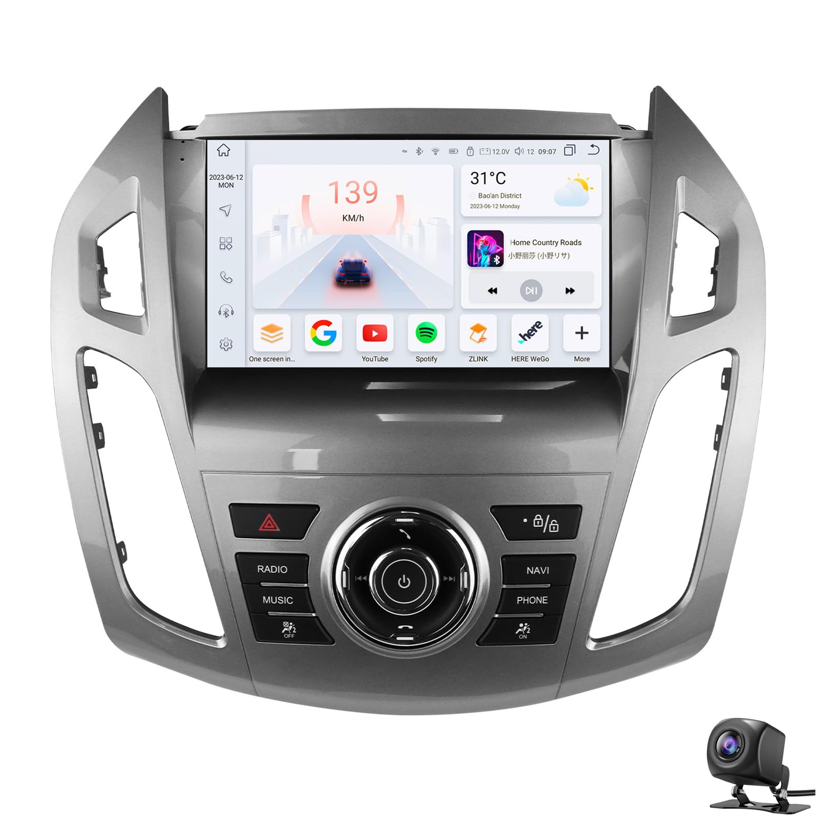 Autoradio Android 13 Ford Transit Connect 2013-2018 avec écran 9 pouces
