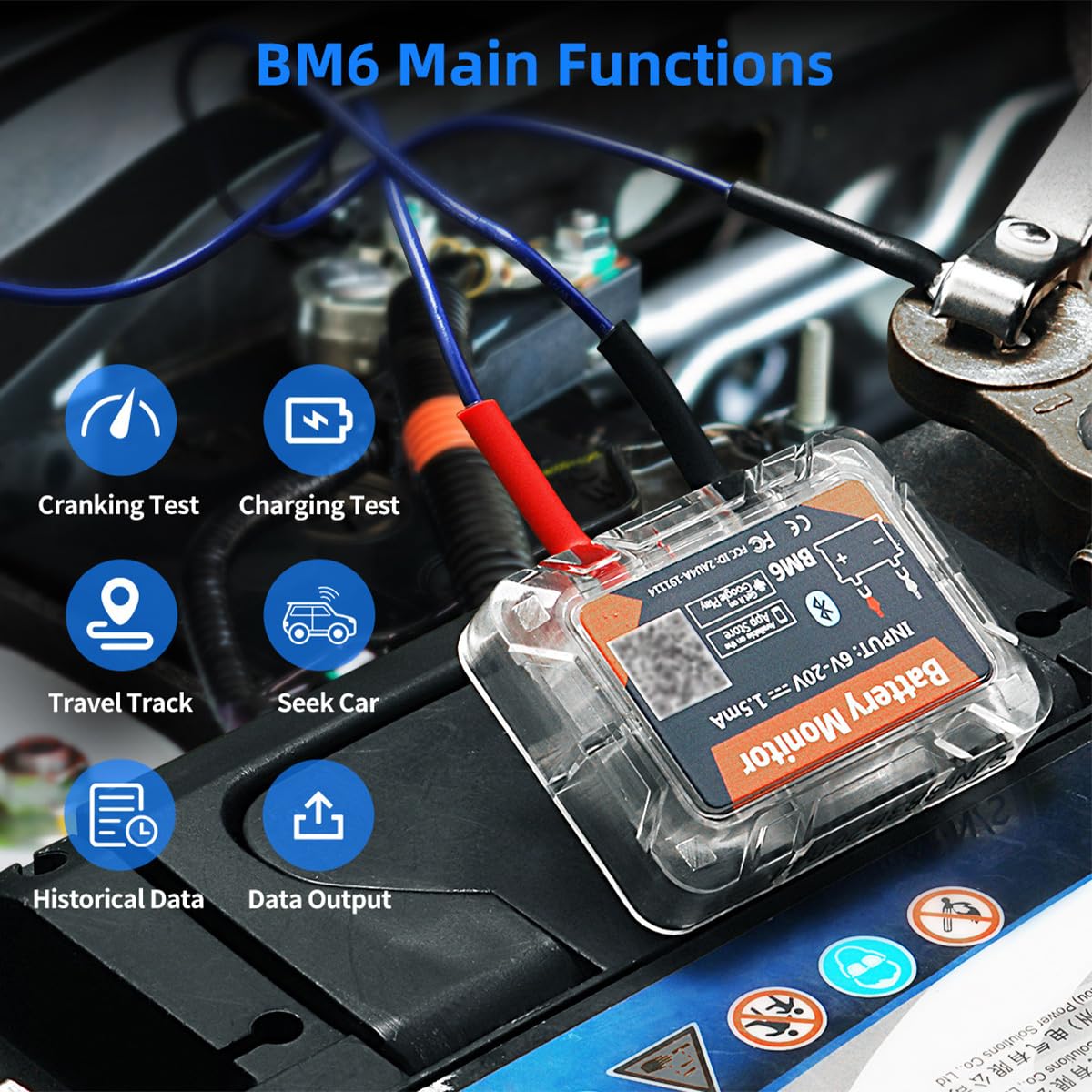 DollaTek Bluetooth 4.0 12V Wireless Battery Monitor Tester Car RV Motorcycle Boat
