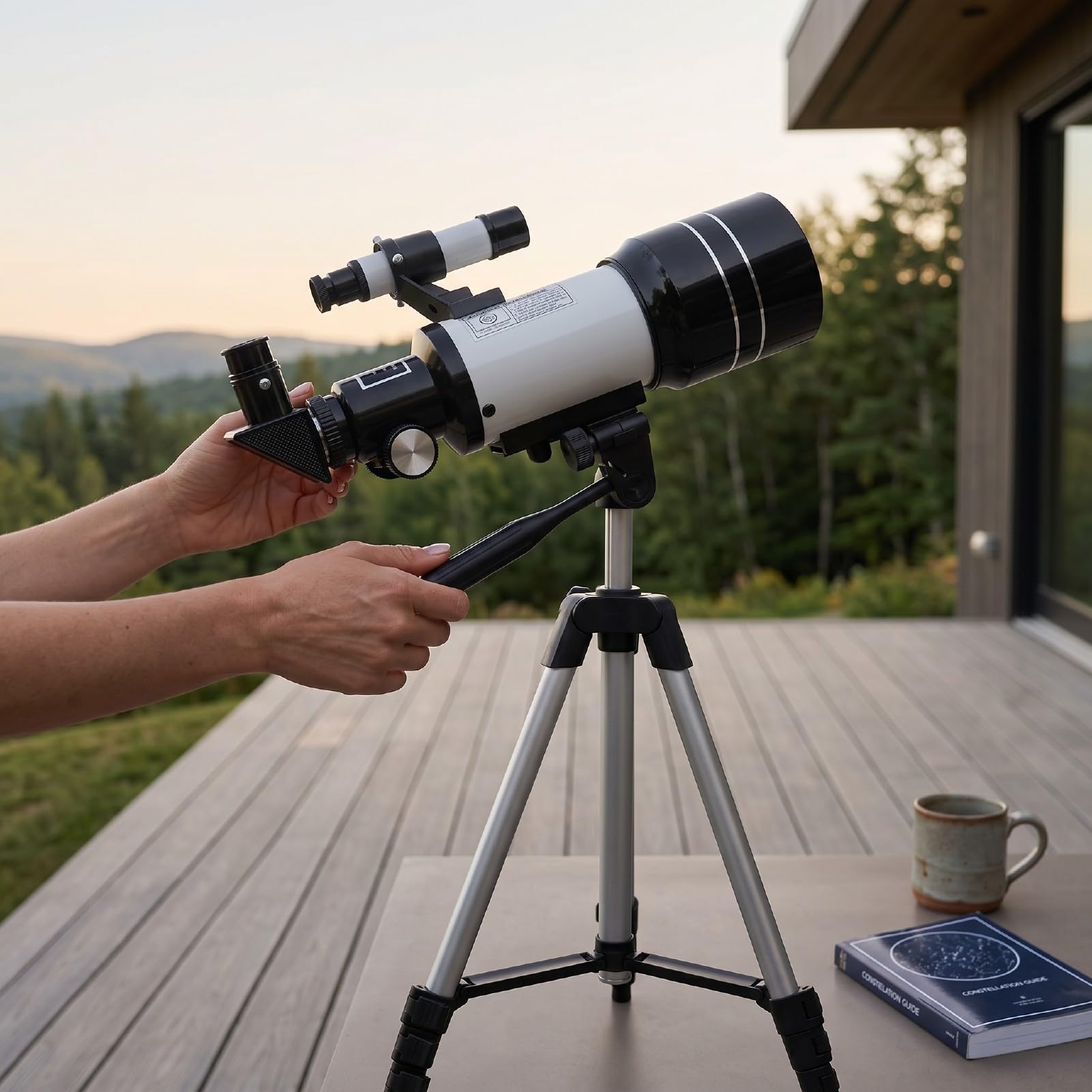 AMONIDA Teleskop Astronomiczny 70mm, Refraktor Przenośny ze Statywem