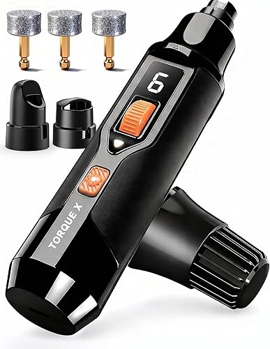 Torque X +30% Power Professional Dog Nail Grinder - Ultra-Quiet 30dB Dog Nail Trimmers, Powerful 7-Speed 16,000 RPM