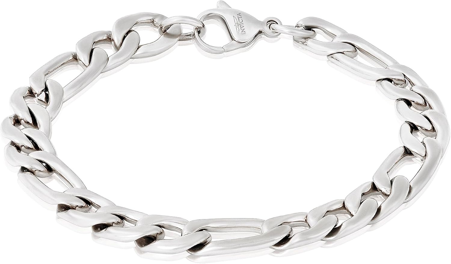 Invicta Figaro Bracelet for Men, Stainless Steel Chain Jewelry, 9.3mm, 8.75" - Image 4