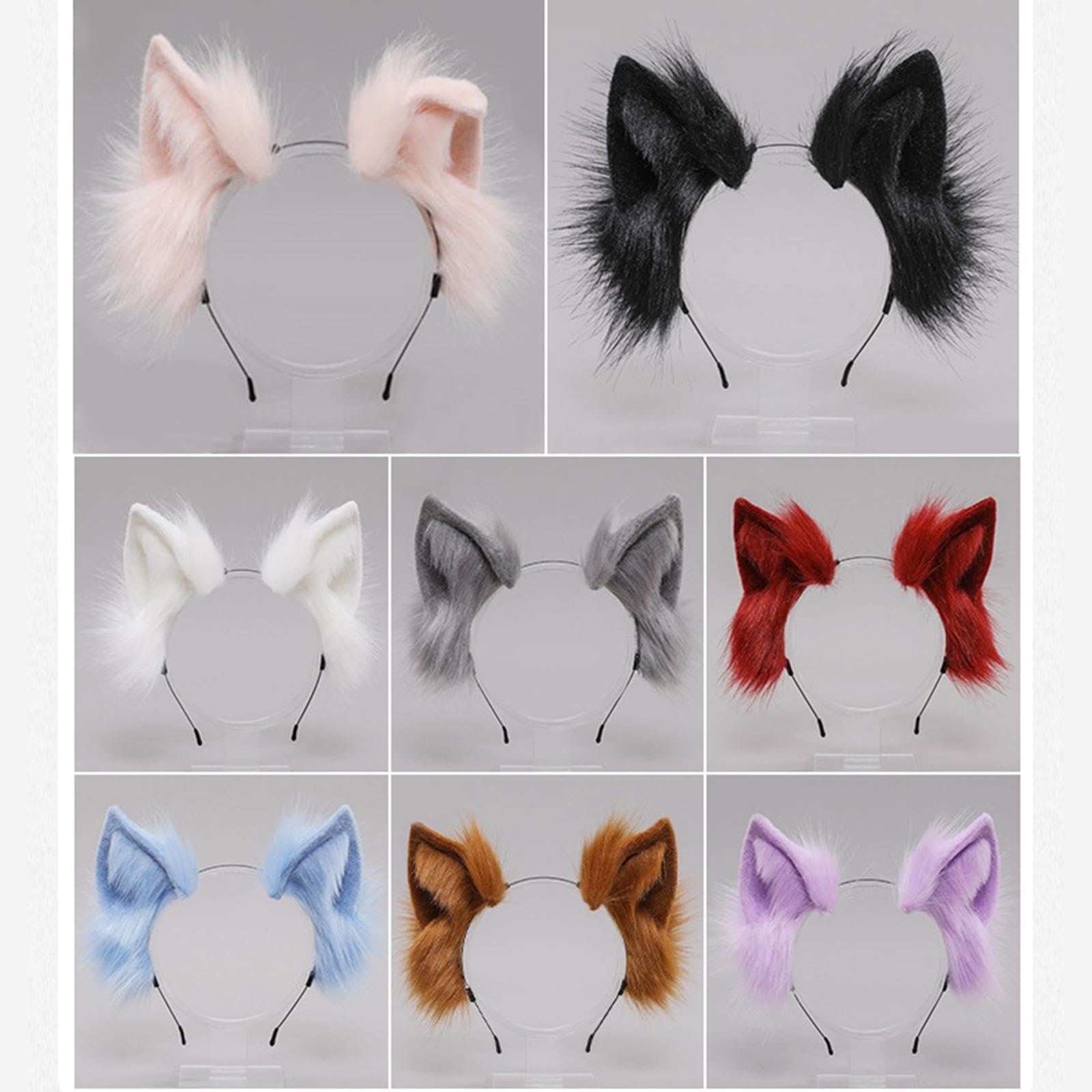 Baoblaze Set di Orecchie e Coda di Gatto, Accessori per Foto, Accessori per Animali per Travestimenti, Oggetti di Scena Natalizi, Viola
