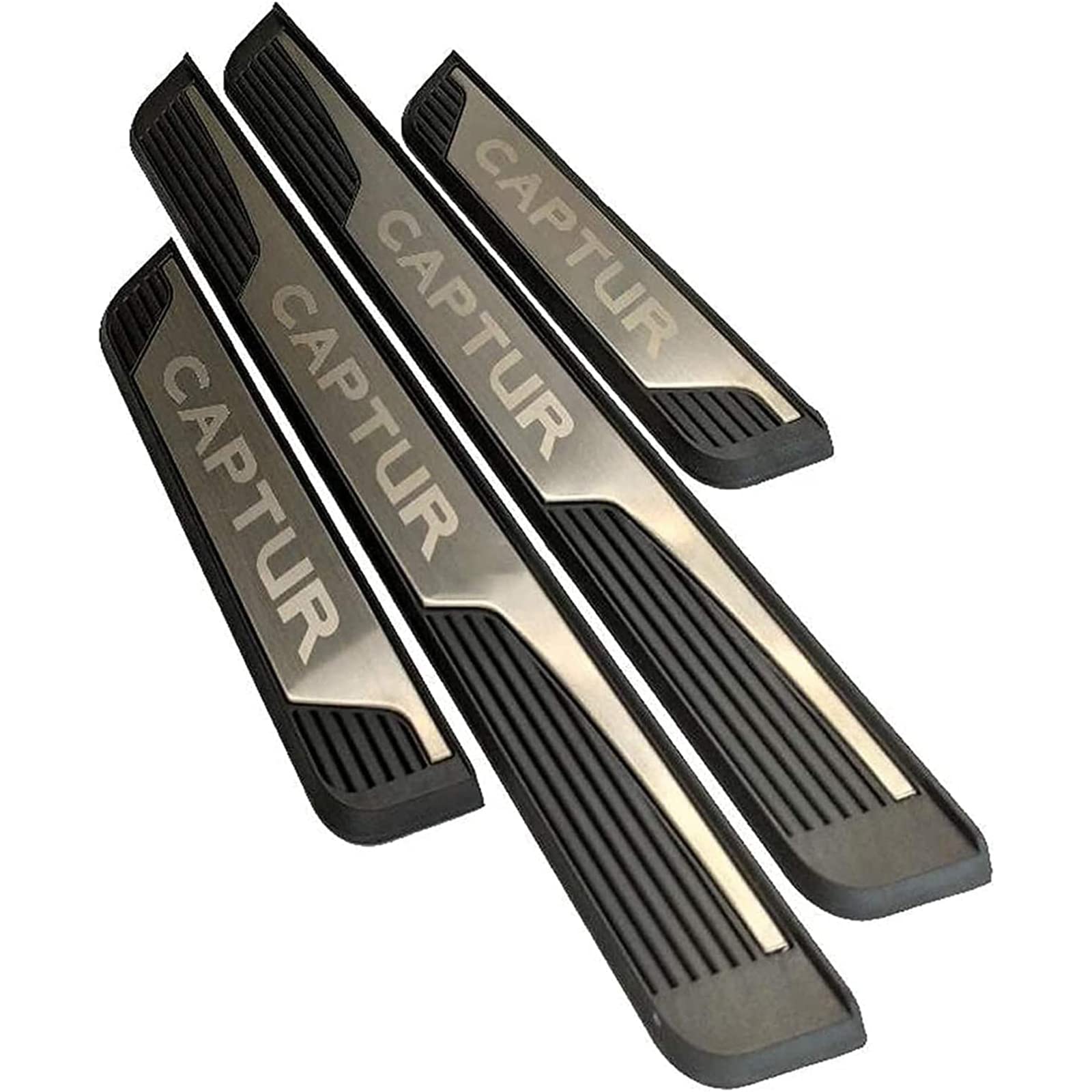 Eagleg Silver Car Door Sill Protector For Ren-Ault Captur 2015 2016 2017 2018 2019 2020 4Pcs Scuff Plate Stainless Steel Stickers Accessories,